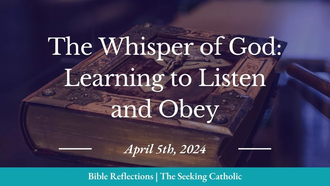 golden Bible sitting at an angle on a table, dark overlay to highlight the title of the post