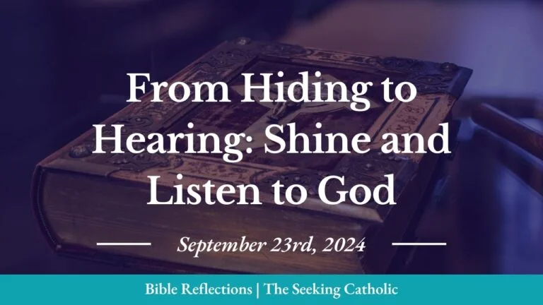 Closeup of an ornate Bible in the background with the blog title