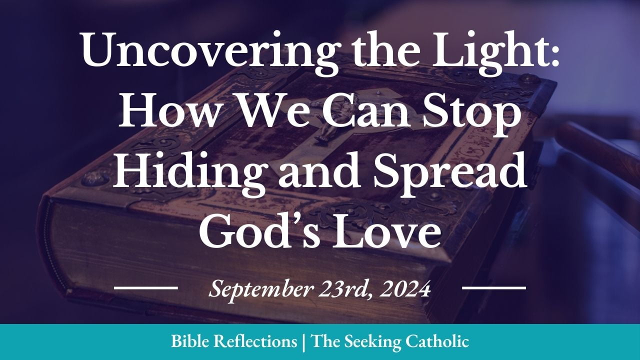 Closeup of an ornate Bible in the background with the blog title