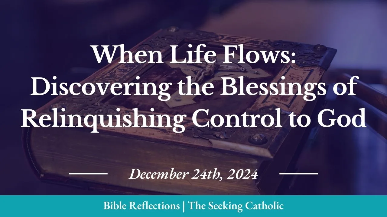 Closeup of an ornate Bible in the background with the blog title