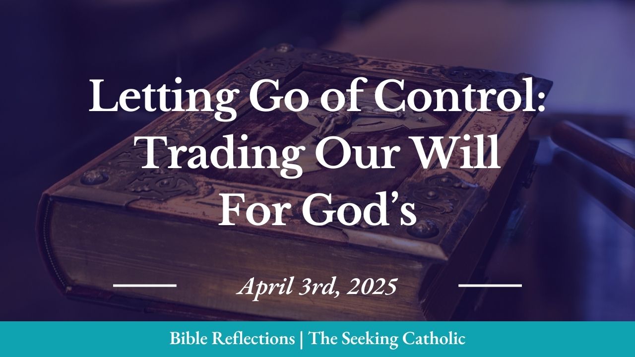 Closeup of an ornate Bible in the background with the blog title