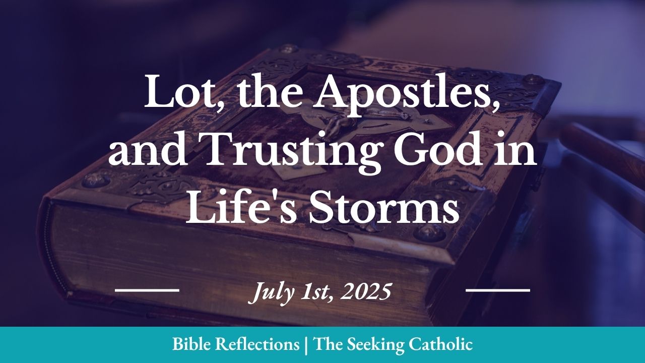 Closeup of an ornate Bible in the background with the blog title