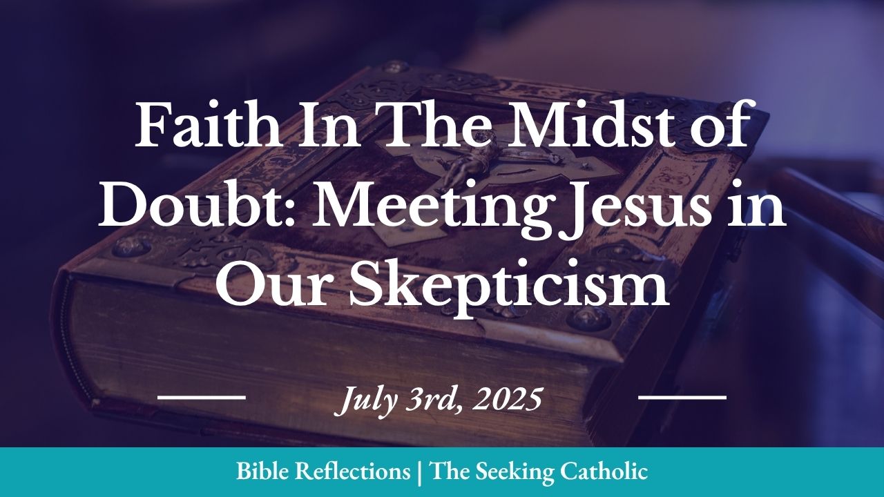 Closeup of an ornate Bible in the background with the blog title